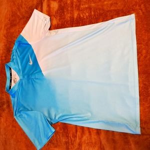 Nike Men Large Collarless Golf Polo Dri Fit